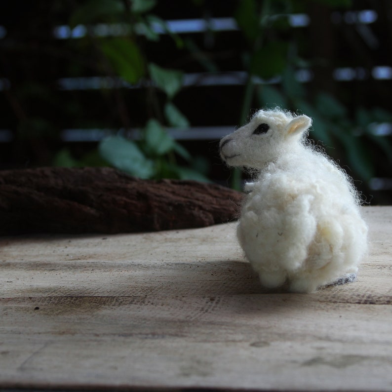 Needle Felted Sheep. Felt animal . Felted sheep for nativity scene. image 6