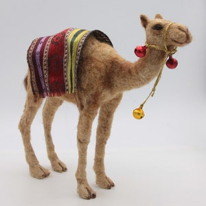 Needle felted camel, Wool felt sculpture, Camel for wool nativity, Needle Felted animal, Camel art doll, Unique felted doll