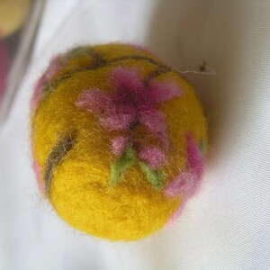 Needle felted Waldorf Easter egg/Bloomy Plum/needle felt by Daria Lvovsky image 3