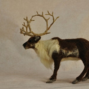 Needle felted animals. Needle Felted Reindeer. Needle felted soft sculpture. Needle felt by Daria Lvovsky image 2