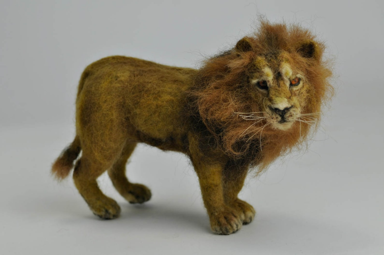 Needle felted Animal. Needle felted Lion. King of Beasts. Etsy