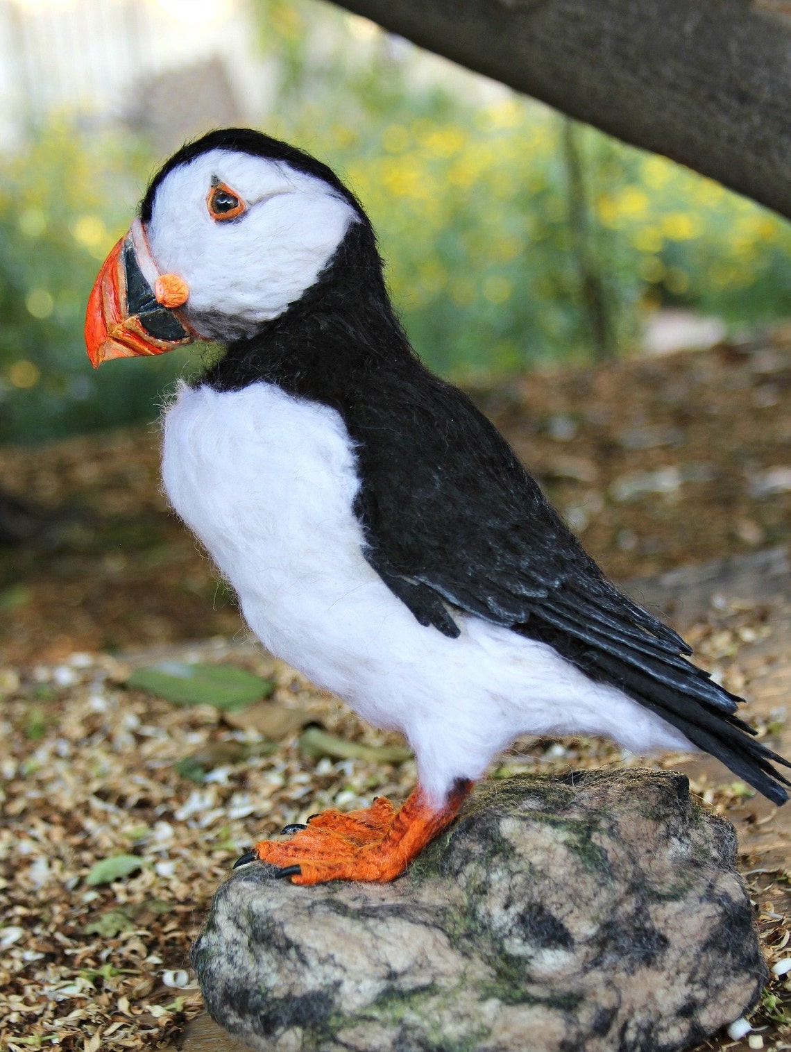 Needle Felted Bird Puffin. Wool Bird Sculpture .made to Order - Etsy