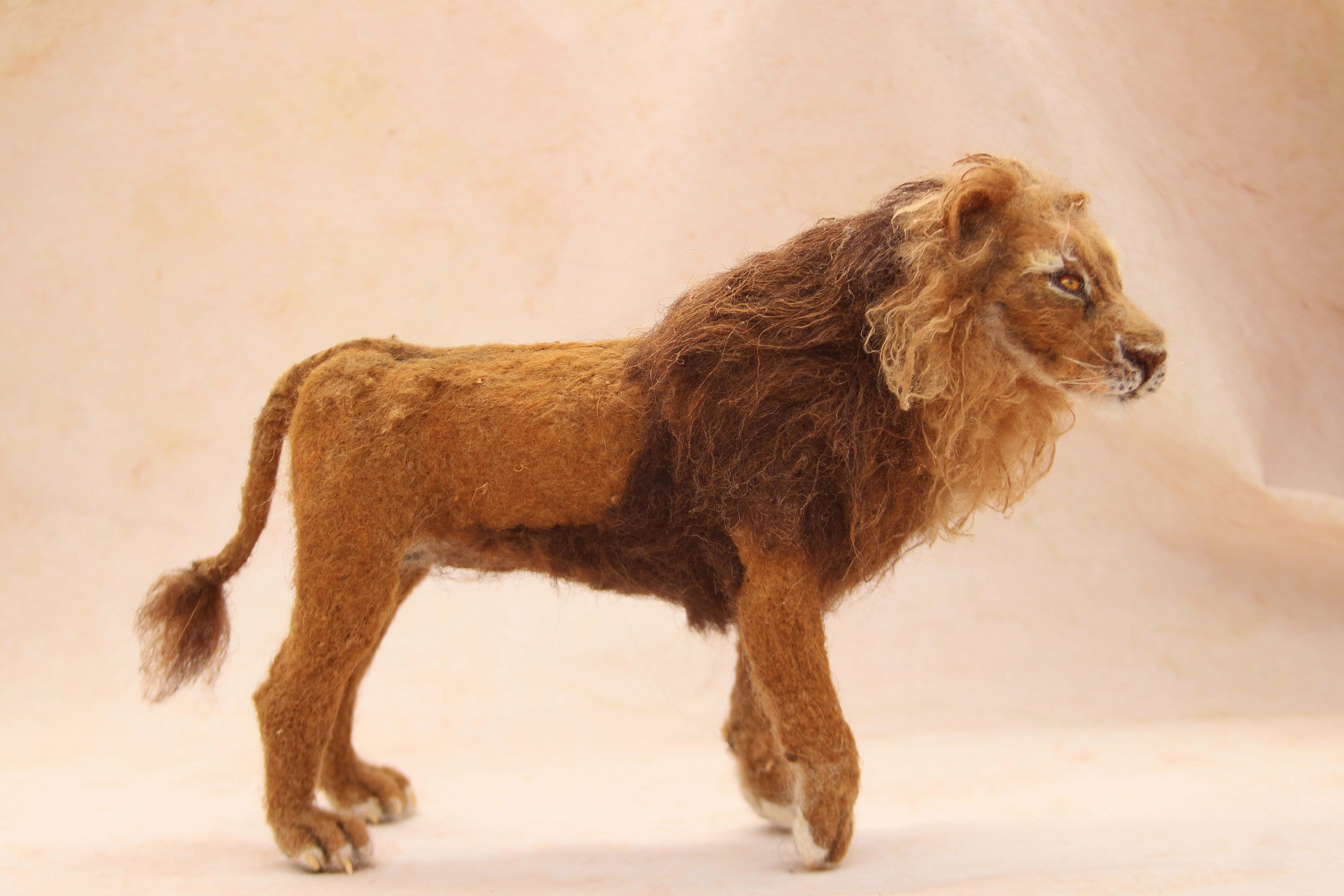 Needle felted Animal. Needle felted Lion. King of Beasts. Etsy