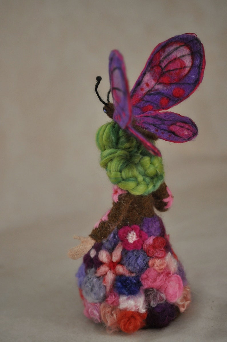 Needle Felted Waldorf Doll. Flowers Queen.standing Doll Made Etsy