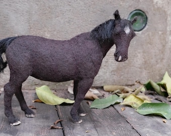 Needle Felted  Portrait of Jasper the Horse. Wool Soft Sculpture. Reserved listing