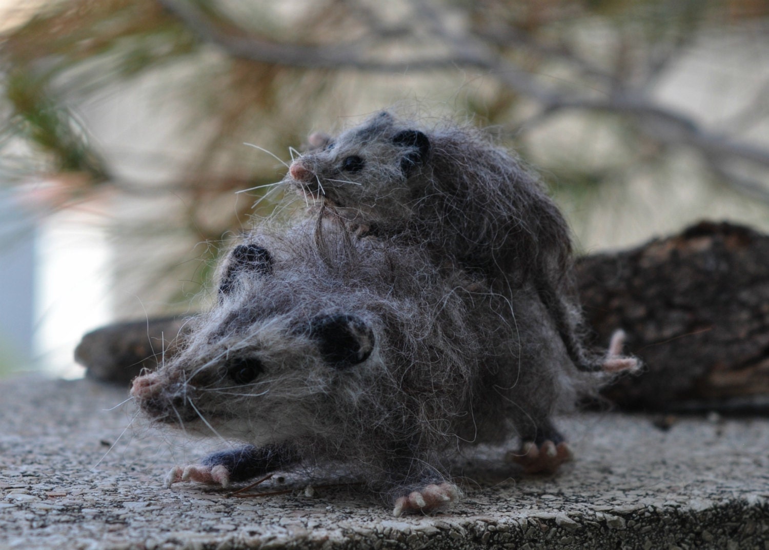 Needle Felted Animals-Opossum . Made to order | Etsy