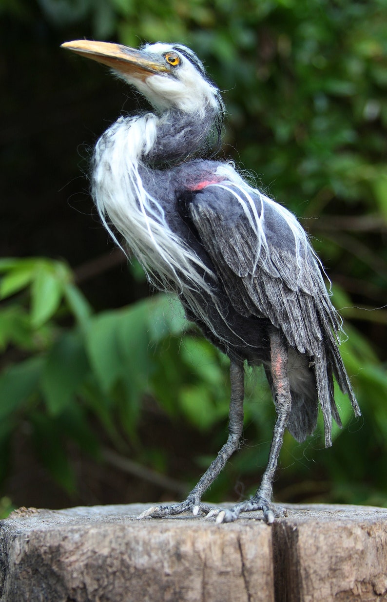 Needle Felted Bird. Blue heron image 2