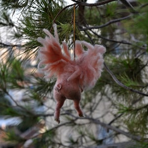 Needle felted animal. PIGASUS. Christmas tree Ornament. Made to order image 6