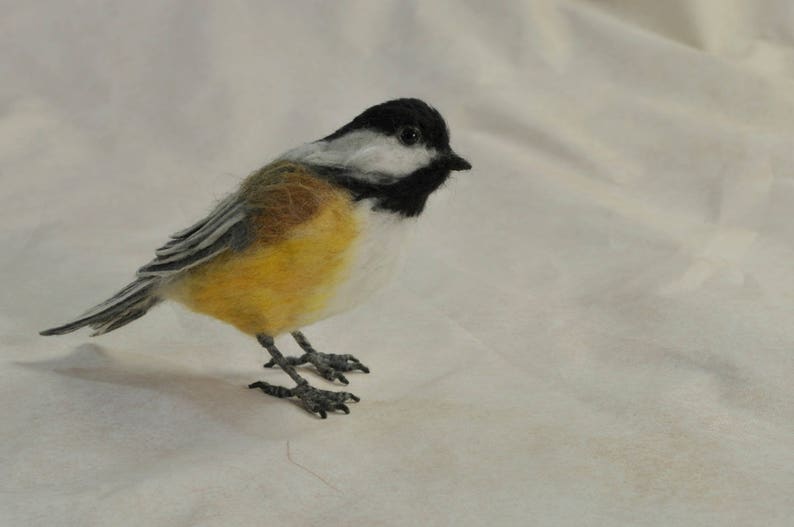 Needle felted Chickadee bird. Made to order. image 9