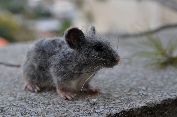Needle Felted Mouse. Gray Mouse. Real Size . Etsy UK