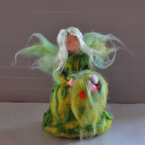 Needle Felted Wool Garden Fairy Waldorf Doll - Etsy