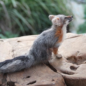 Needle Felted Animals. Sitting Gray fox. Felted fox. Needle felted fox. Made to order image 9