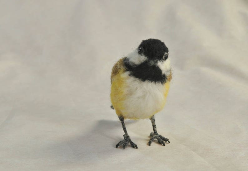 Needle felted Chickadee bird. Made to order. image 3