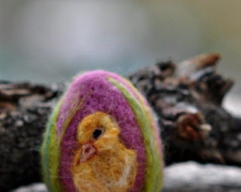 Needle felted Easter eggs-Duckling