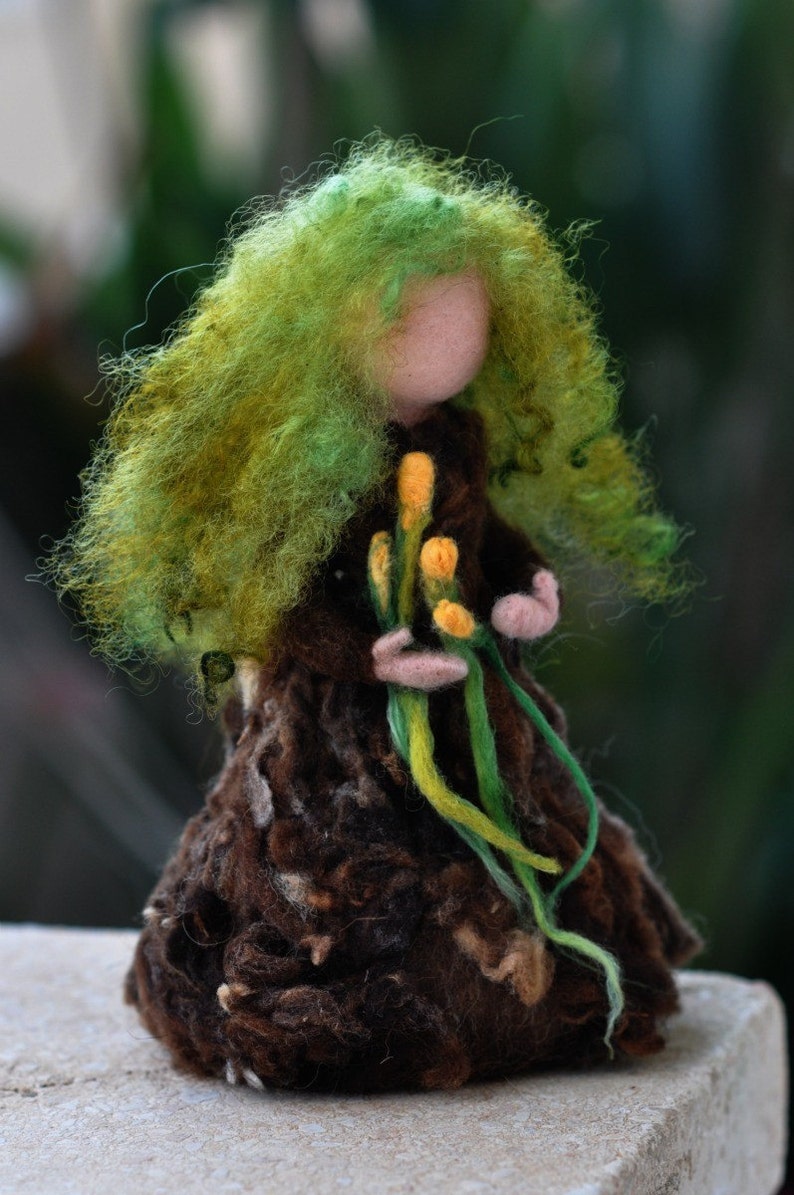 Needle felted Waldorf Forward Spring Maiden.Made to custom order image 2