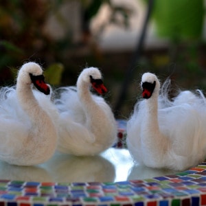 Needle Felted Animals White Swan image 5