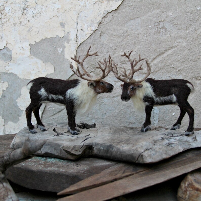 Needle felted animals. Needle Felted Reindeer. Needle felted soft sculpture. Needle felt by Daria Lvovsky image 8