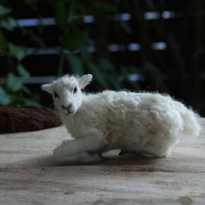 Needle Felted Sheep. Felt animal . Felted sheep for nativity scene. image 1