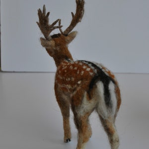 Needle Felted Animal. English fallow deer . needle felted deer sculpture, Deer Made to order image 4