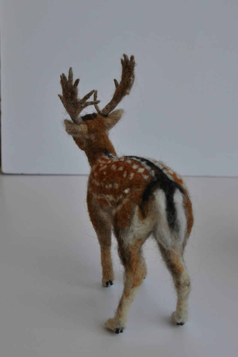 Needle Felted Animal. English fallow deer . needle felted deer sculpture, Deer Made to order image 4