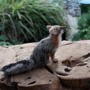 Needle Felted Animals. Sitting Gray fox. Felted fox. Needle felted fox. Made to order image 6