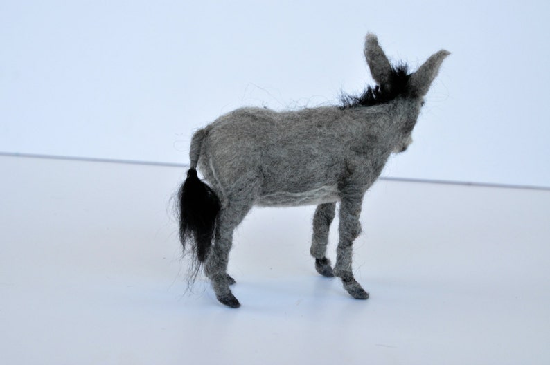 Needle felted Animal, Felted Donkey, Needle felted Nativity, Needle felt by Art of Felting , Collectable Art Needle Felted animal Sculpture image 5