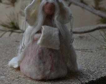 Needle Felted Waldorf  Wool Fairy-Winter-Waldorf inspired standing doll-soft sculpture -needle felt by Daria Lvovsky