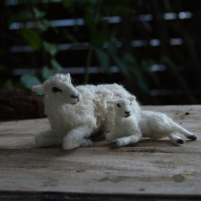 Needle Felted Sheep. Felt animal . Felted sheep for nativity scene. image 3