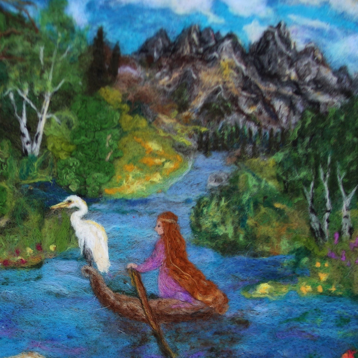 Needle Felted Waldorf Wool Tapestry . the Fairy's Journey3 Etsy
