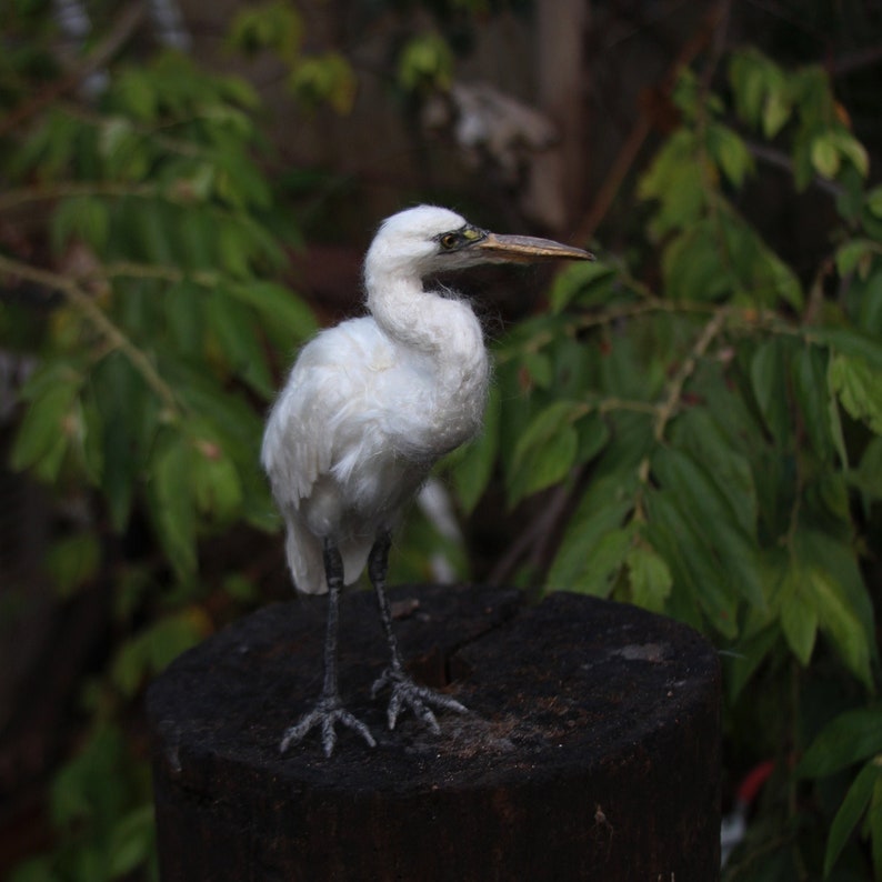 Needle Felted White Heron. image 1