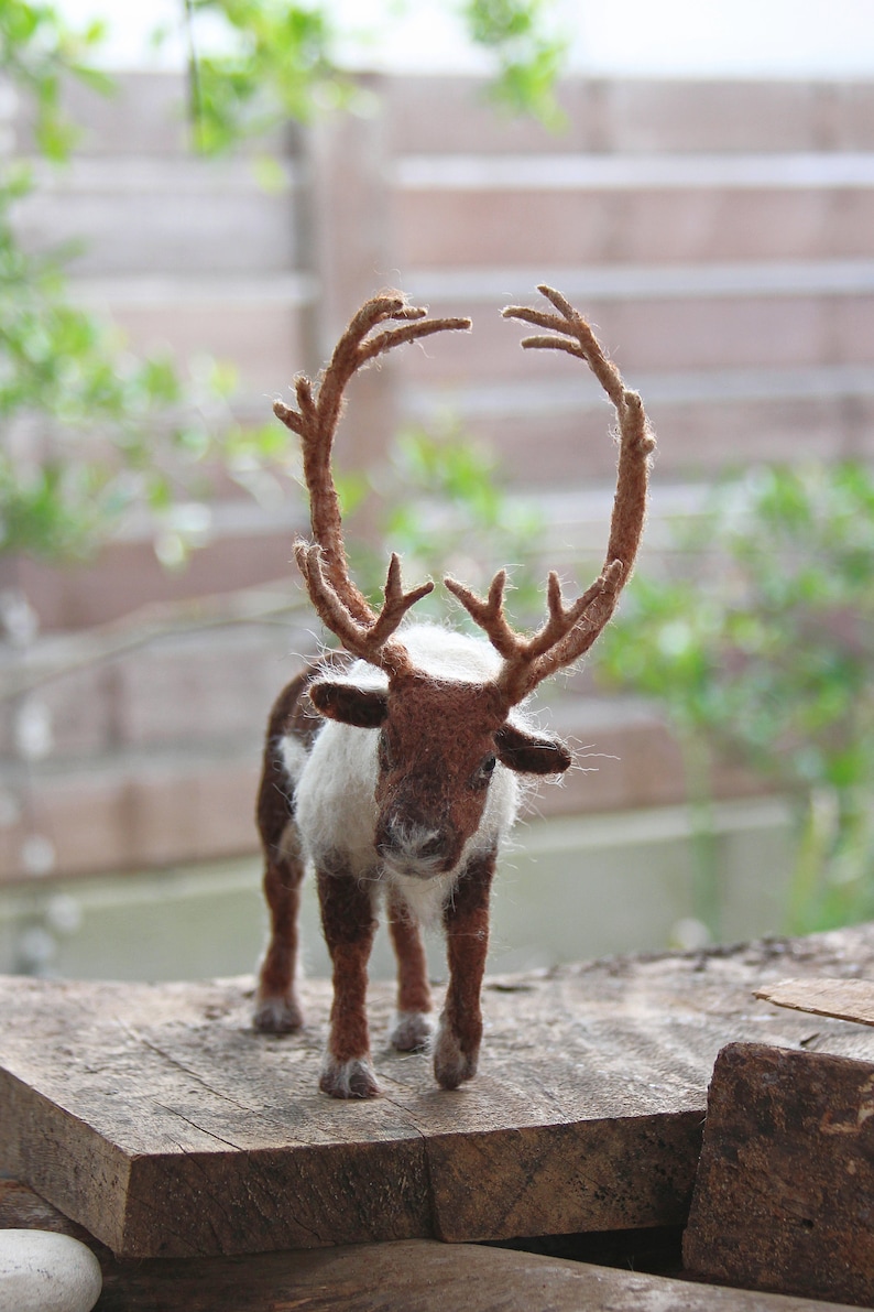 Needle felted animals. Needle Felted Reindeer. Needle felted soft sculpture. Needle felt by Daria Lvovsky image 9