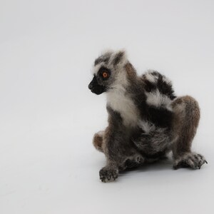 Needle felted Ring Tailed Lemur. Needle felted animal. Animal art sculpturet image 8