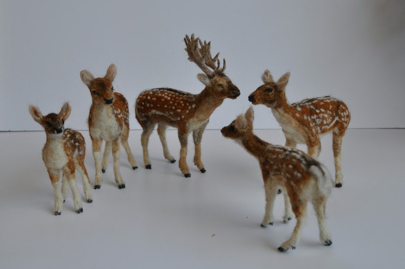 Needle Felted Animal. English fallow deer . needle felted deer sculpture, Deer Made to order image 6