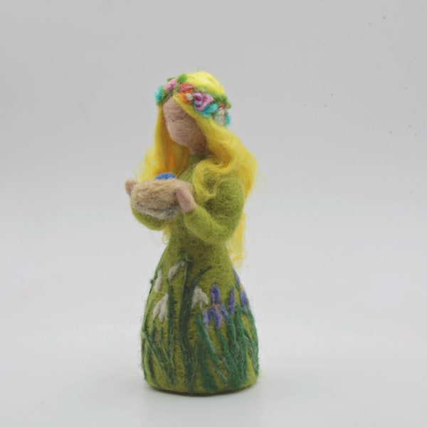 Needle Felted Waldorf  Wool Fairy.Spring