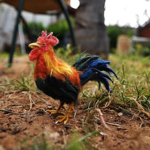 Needle felted Bird . Needle Felted Rooster. Needle felt by Daria Lvovsky image 1