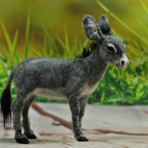 Needle felted Animal, Felted Donkey, Needle felted Nativity, Needle felt by Art of Felting , Collectable Art Needle Felted animal Sculpture image 4