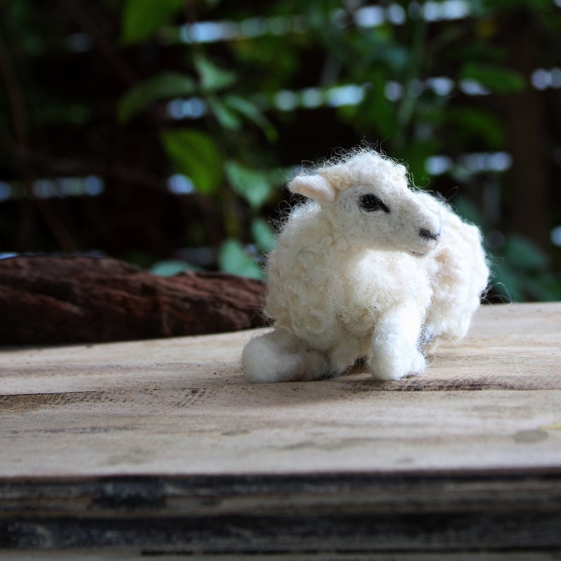 Needle Felted Sheep. Felt animal . Felted sheep for nativity scene. image 7