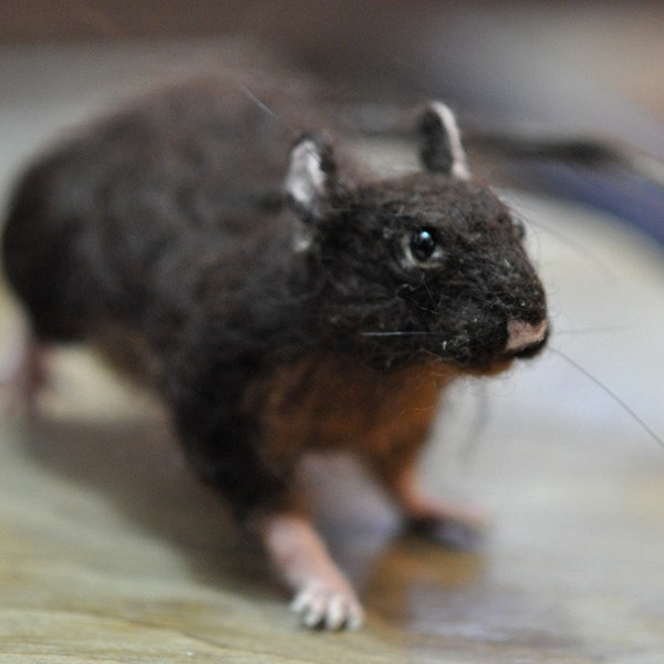 Needle Felted Wool Animals-Waldorf  Halloween Decoration-Rat-needle felt by Daria Lvovsky