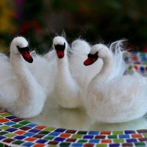 Needle Felted Animals White Swan image 1