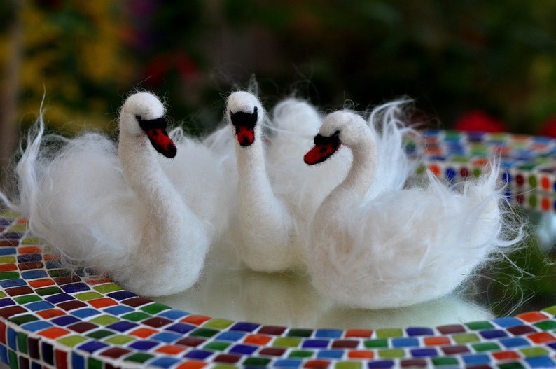 Needle Felted Animals White Swan image 1