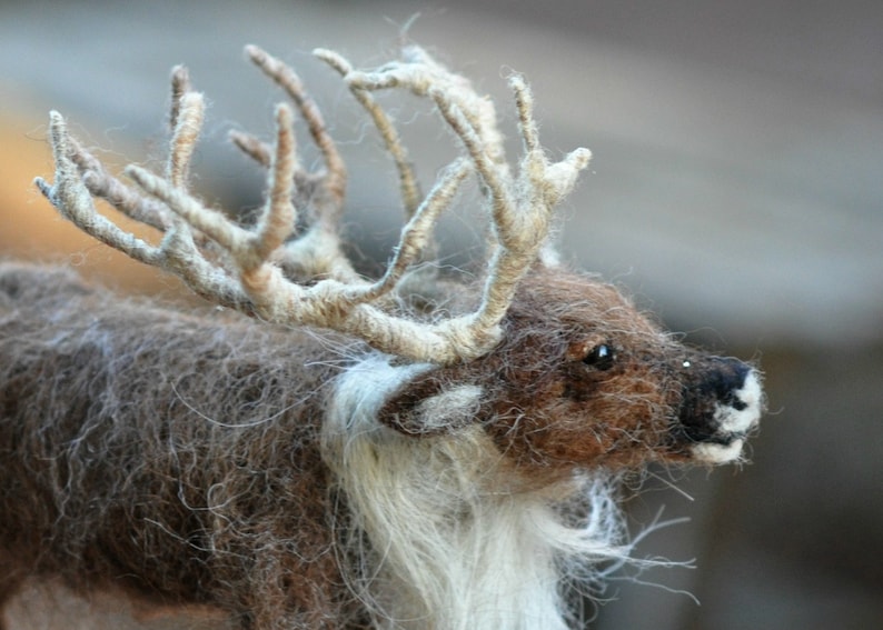 Needle felted animals. Needle Felted Reindeer. Needle felted soft sculpture. Needle felt by Daria Lvovsky image 3