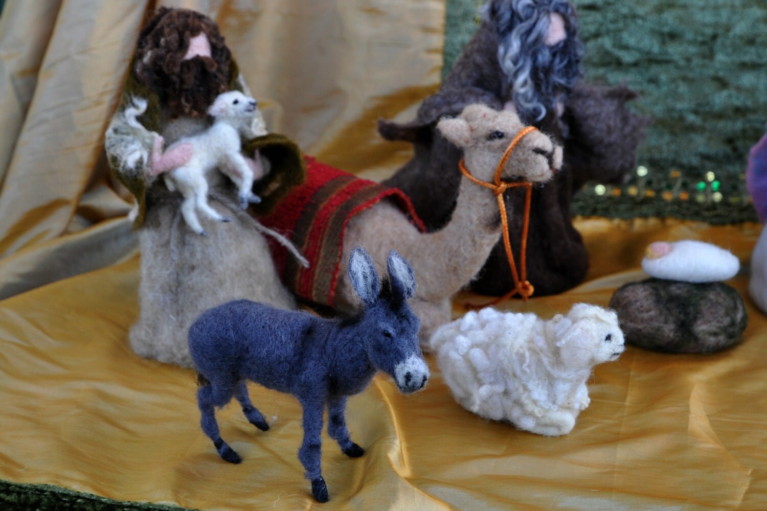 Needle Felted Nativity Waldorf. 13 Pieces Nativity Set Etsy