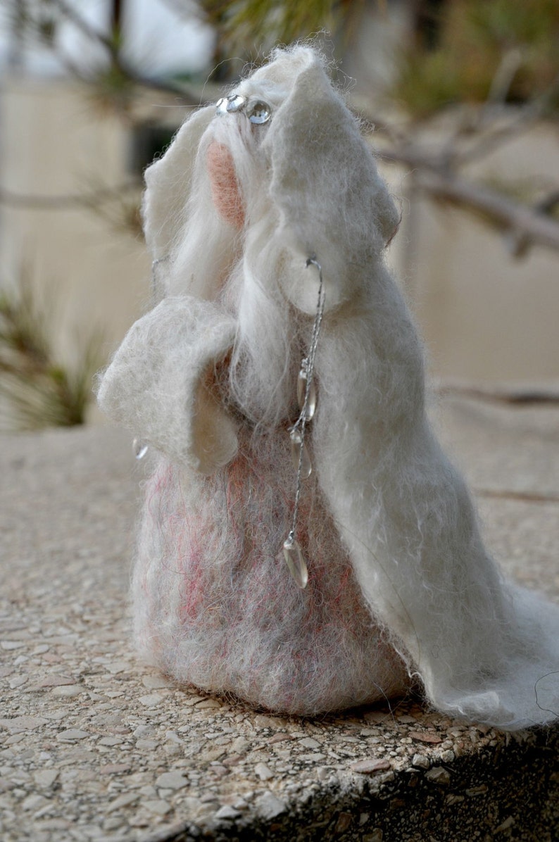 Needle Felted Waldorf Wool Fairy-Winter-Waldorf inspired standing doll-soft sculpture needle felt by Daria Lvovsky image 3