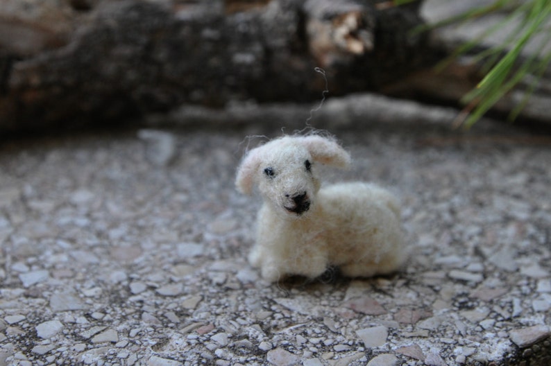 Needle felted animal, Tiny lamb, Needle felt animals, Felted lamb, For custom orders image 4