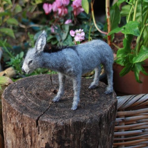 Needle felted Animal, Felted Donkey, Needle felted Nativity, Needle felt by Art of Felting , Collectable Art Needle Felted animal Sculpture image 8