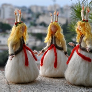 Needle felted Waldorf Santa Lucia. Made for custom order image 1