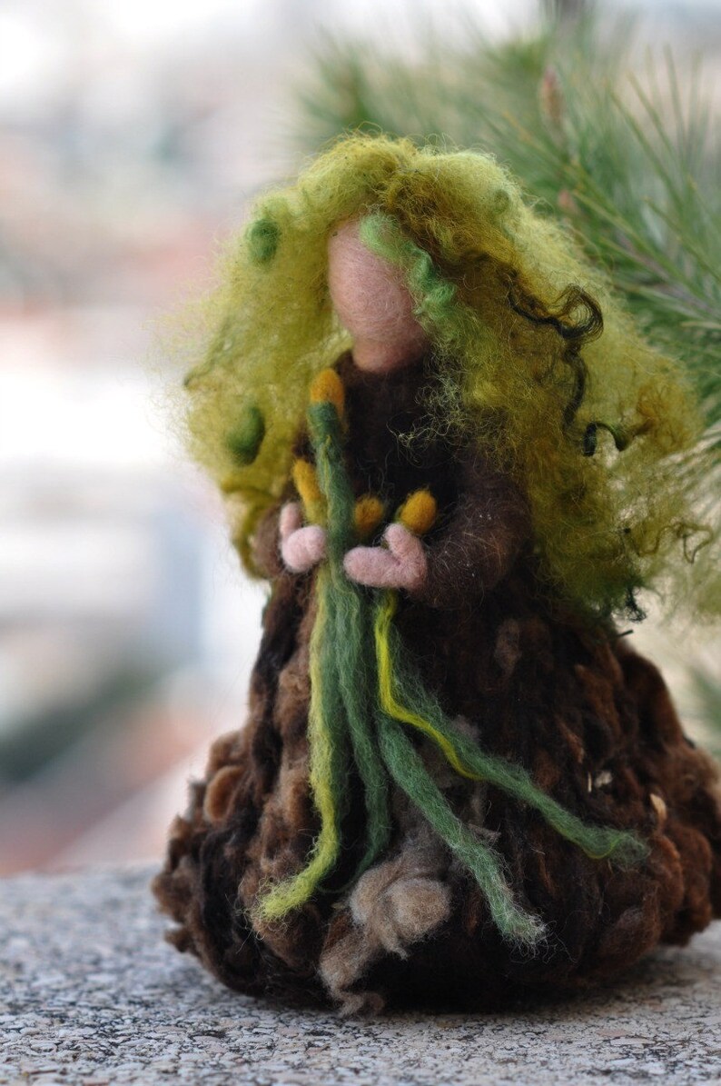 Needle felted Waldorf Forward Spring Maiden.Made to custom order image 4