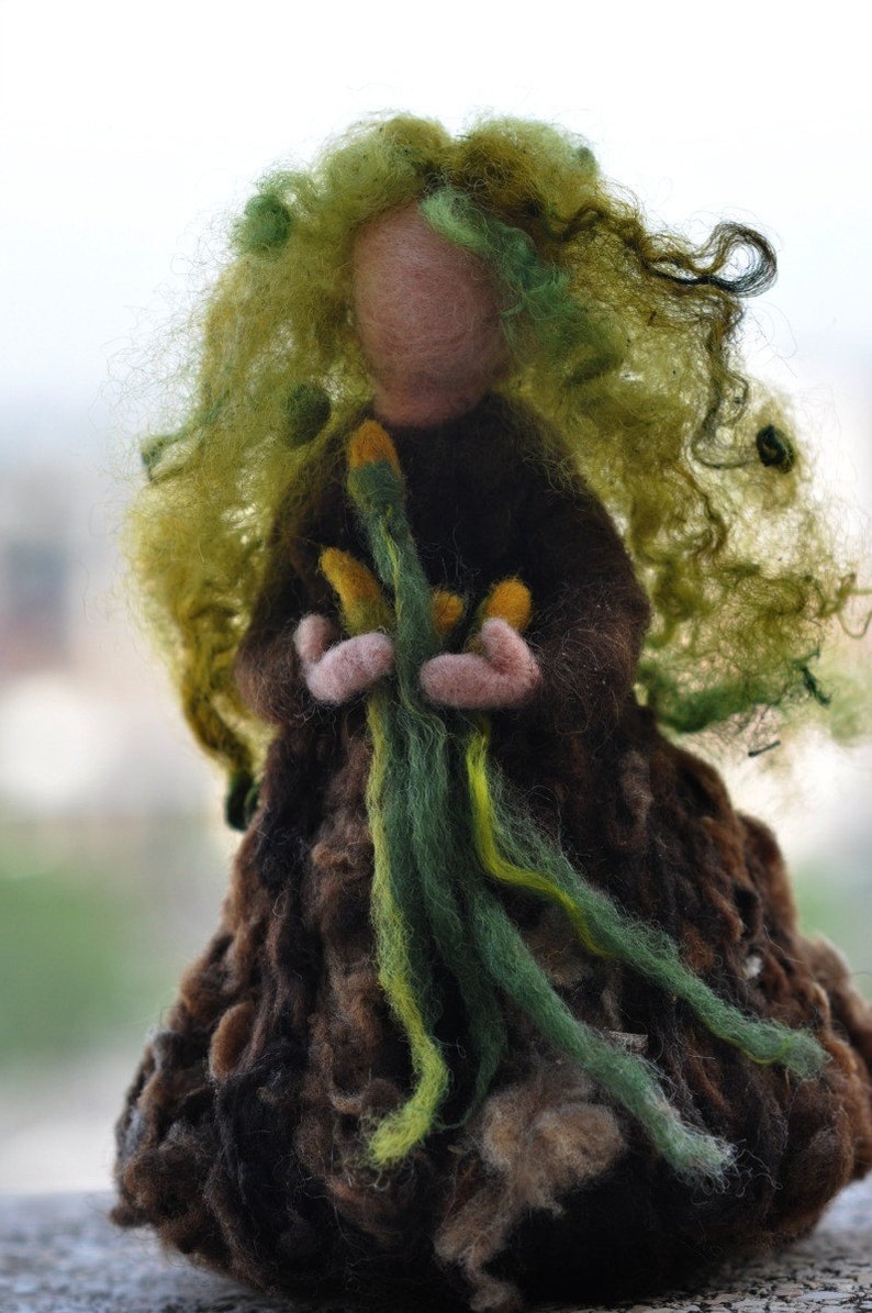 Needle felted Waldorf Forward Spring Maiden.Made to custom order image 1