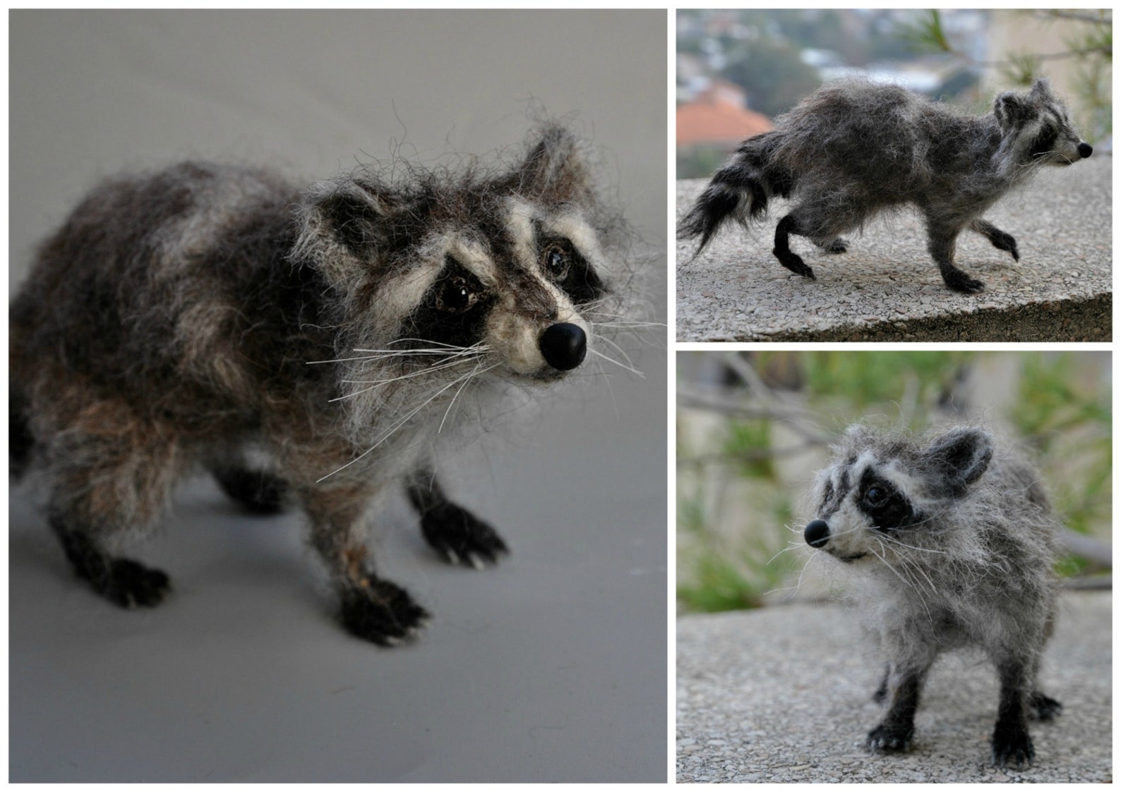 Needle Felted Animals. Raccoon. Needle Felted Raccoon. Felt Etsy