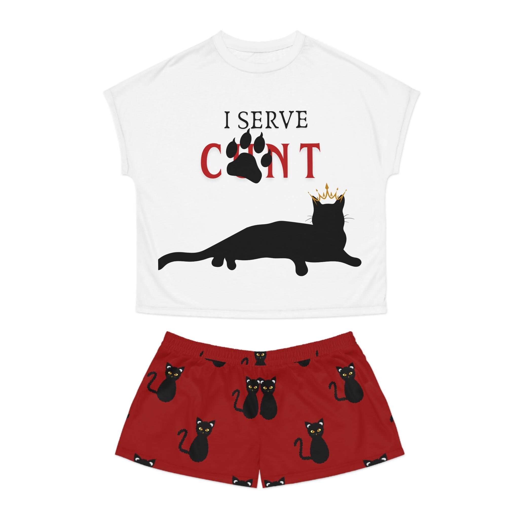 Black cat pajama set hotsell
